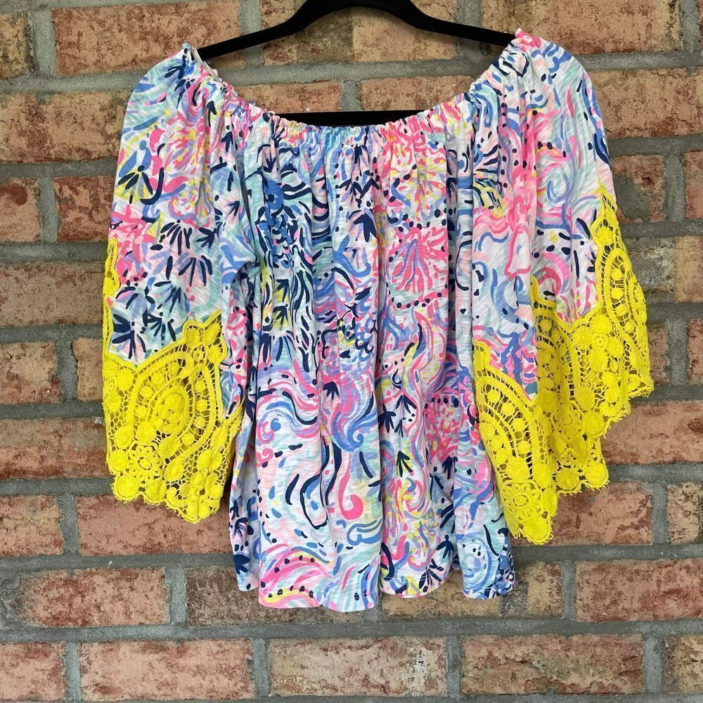 Lilly Pulitzer Zaylee Off the Shoulder Blouse S